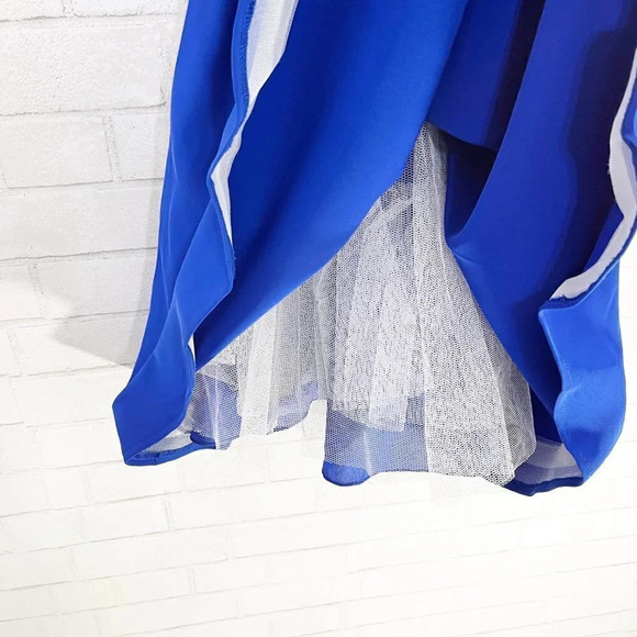 Mac Duggal Royal Blue Beaded A Line Back Cut Out Party Prom Dress Women's Size 2 - Picture 7 of 14